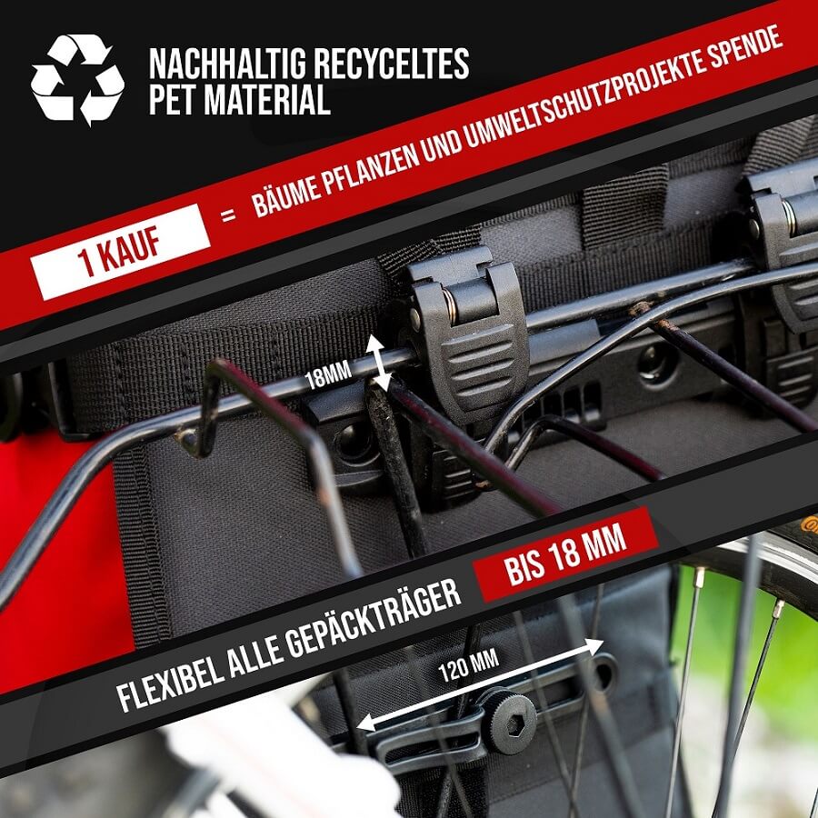 Nachhaltige 2 in 1 Fahrradtasche für Gepäckträger BIG X - THOLLBECK - Thollbeck